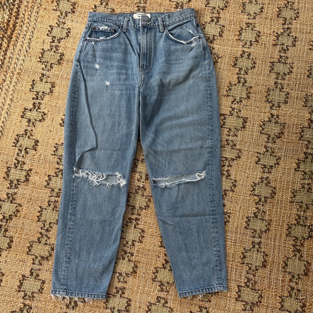 Reformation distressed mom jeans